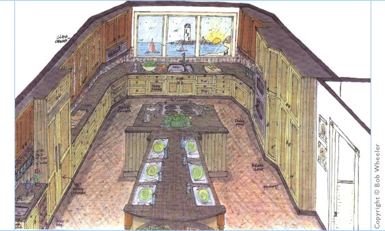 Kitchen Perspective Drawing