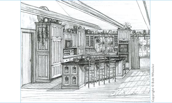 Kitchen Perspective Drawing