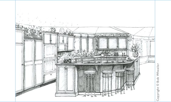 Kitchen Perspective Drawing