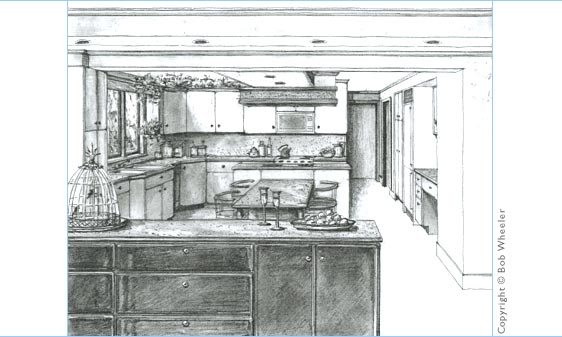 Kitchen Perspective Drawing