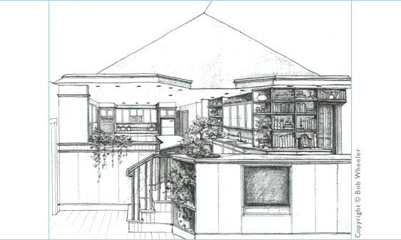 Kitchen Perspective Drawing
