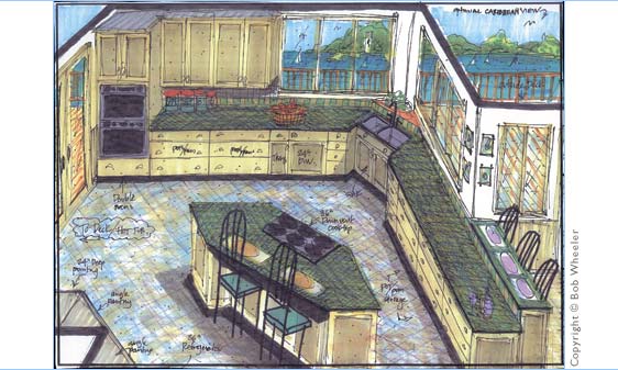 Kitchen Perspective Drawing