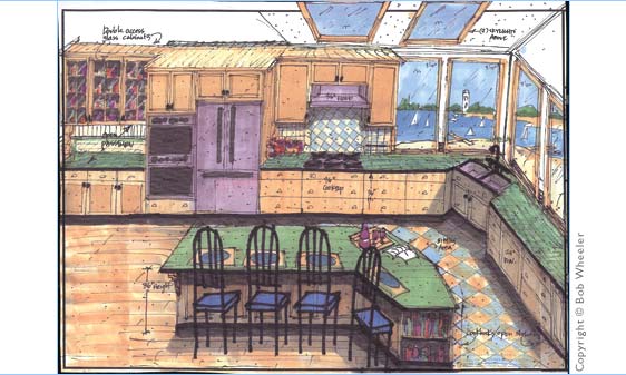 Kitchen Perspective Drawing