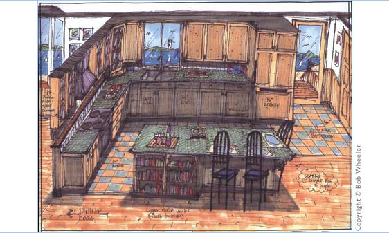 Kitchen Perspective Drawing