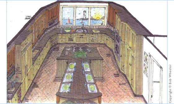 Kitchen Perspective Drawing