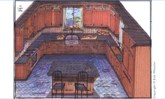 Kitchen Perspective Drawing