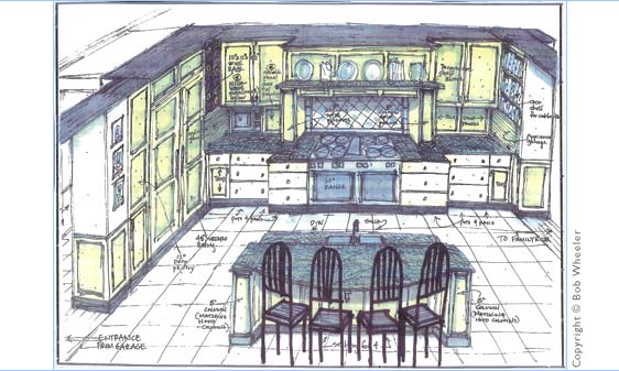 Kitchen Perspective Drawing