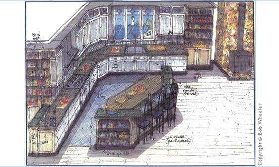 Kitchen Perspective Drawing