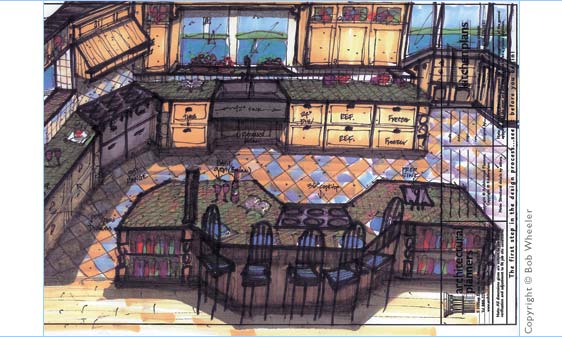 Kitchen Perspective Drawing