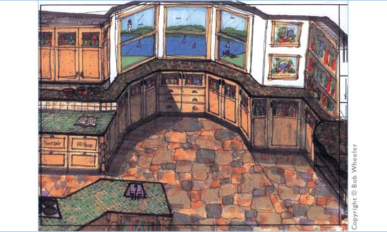 Kitchen Perspective Drawing