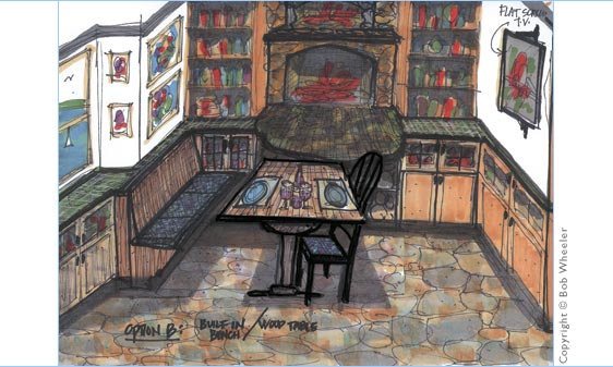 Kitchen Perspective Drawing