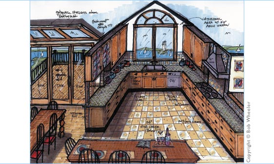 Kitchen Perspective Drawing