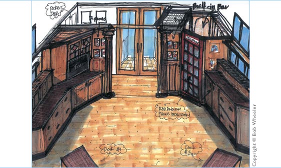 Kitchen Perspective Drawing