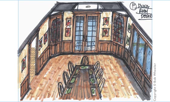 Kitchen Perspective Drawing