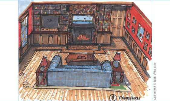 Kitchen Perspective Drawing