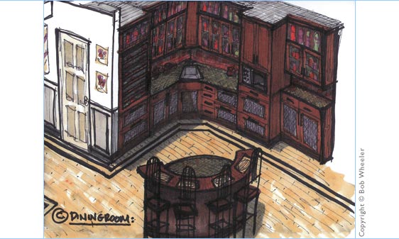 Kitchen Perspective Drawing