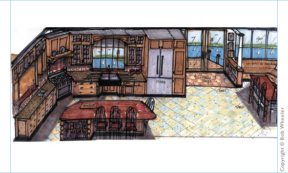 Kitchen Perspective Drawing